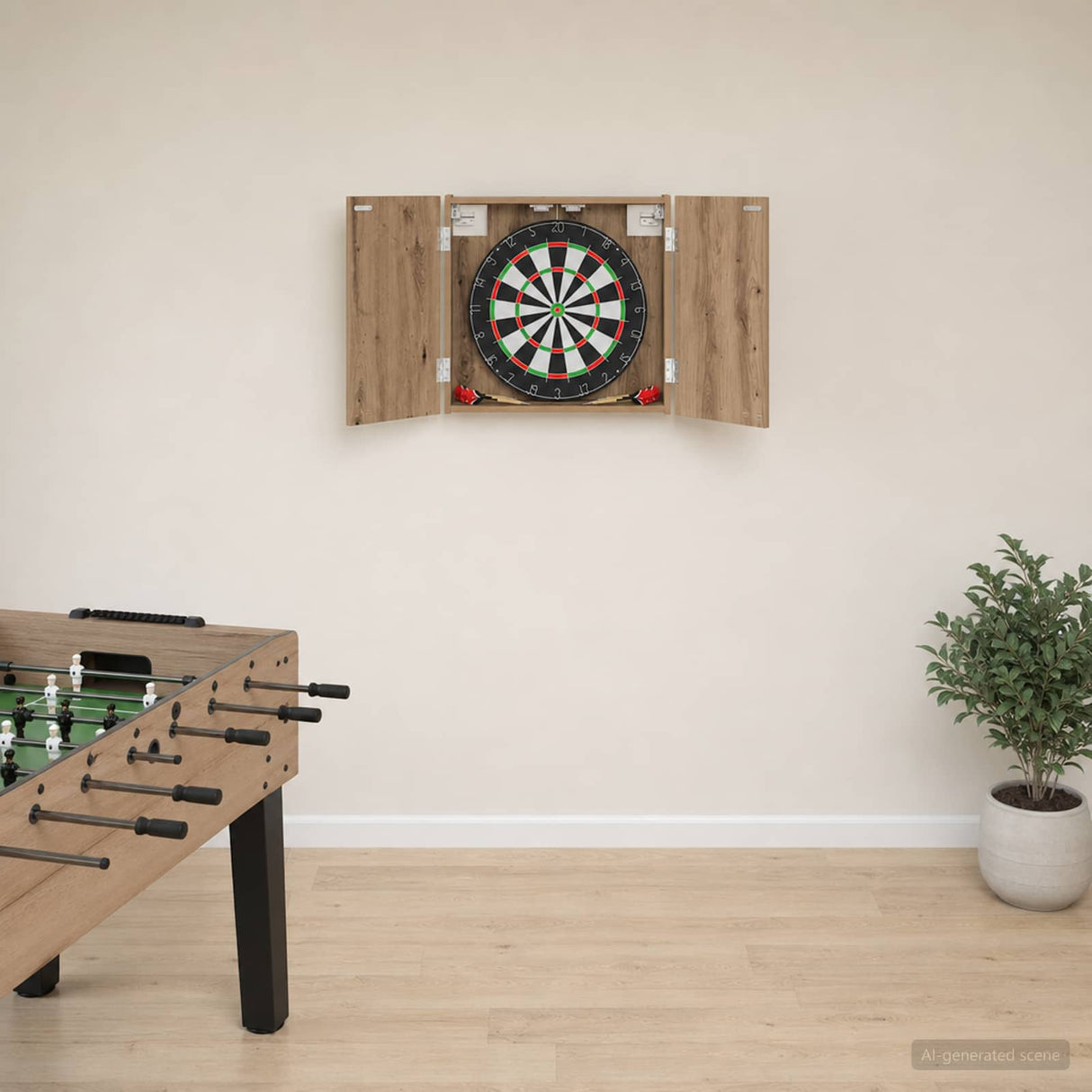 vidaXL Dartbord Kabinet Wit 56 x 12 x 53,5 cm Bewerkt hout
