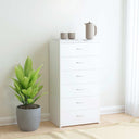 vidaXL Dressoir met 6 lades 50x34x96 cm bewerkt hout wit