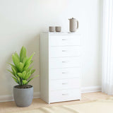 vidaXL Dressoir met 6 lades 50x34x96 cm bewerkt hout wit