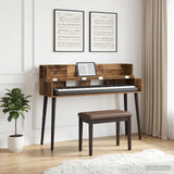 vidaXL studiobureau Wit 152 x 40 x 19,5 cm Bewerkt hout
