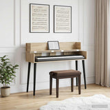 vidaXL studiobureau Wit 152 x 40 x 19,5 cm Bewerkt hout