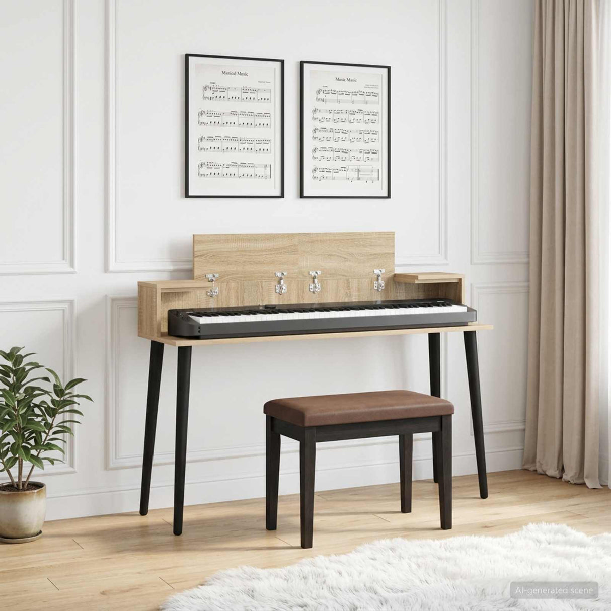 vidaXL Studio Desk White 152 x 36 x 19.5 cm Engineered Wood