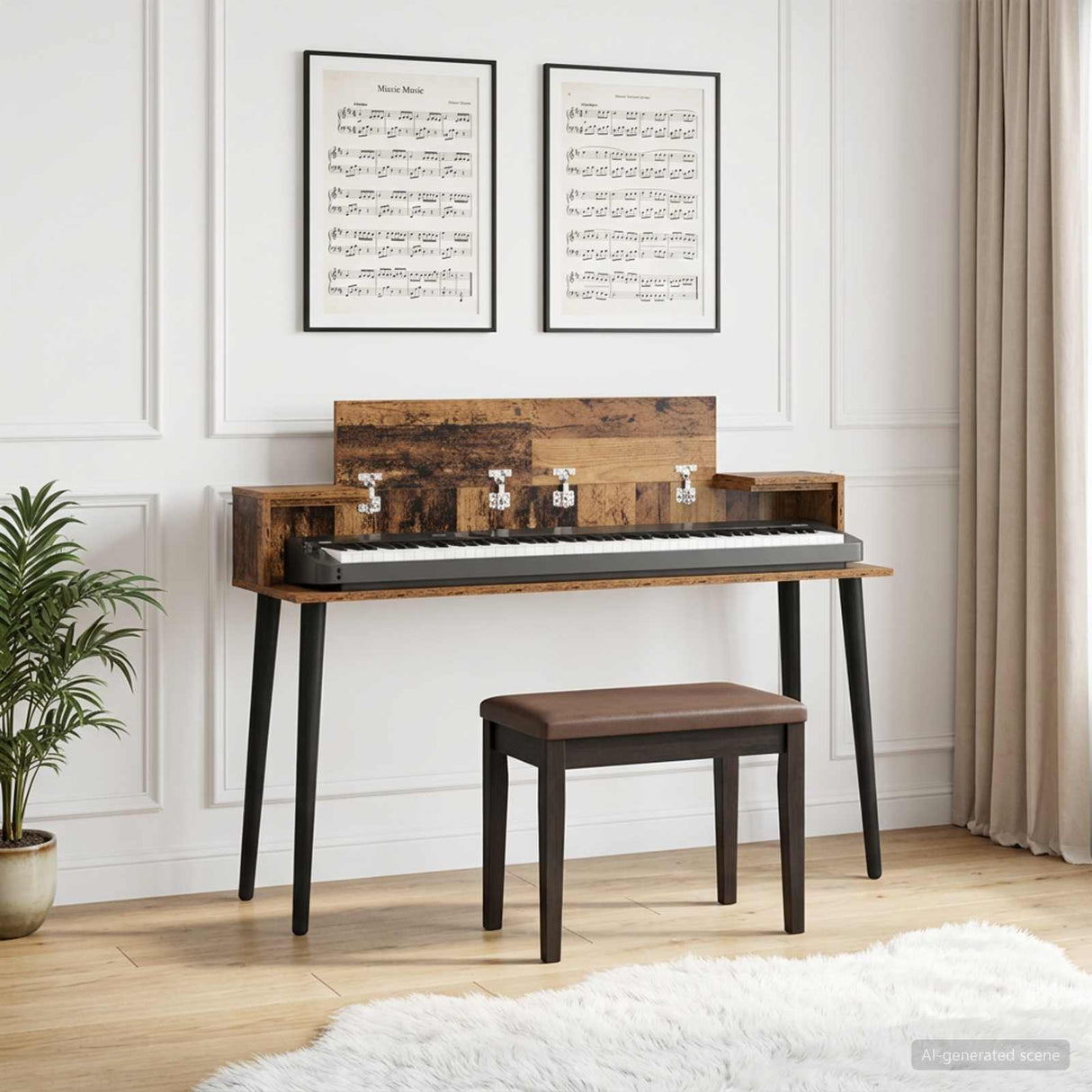 vidaXL Studio Desk White 152 x 36 x 19.5 cm Engineered Wood