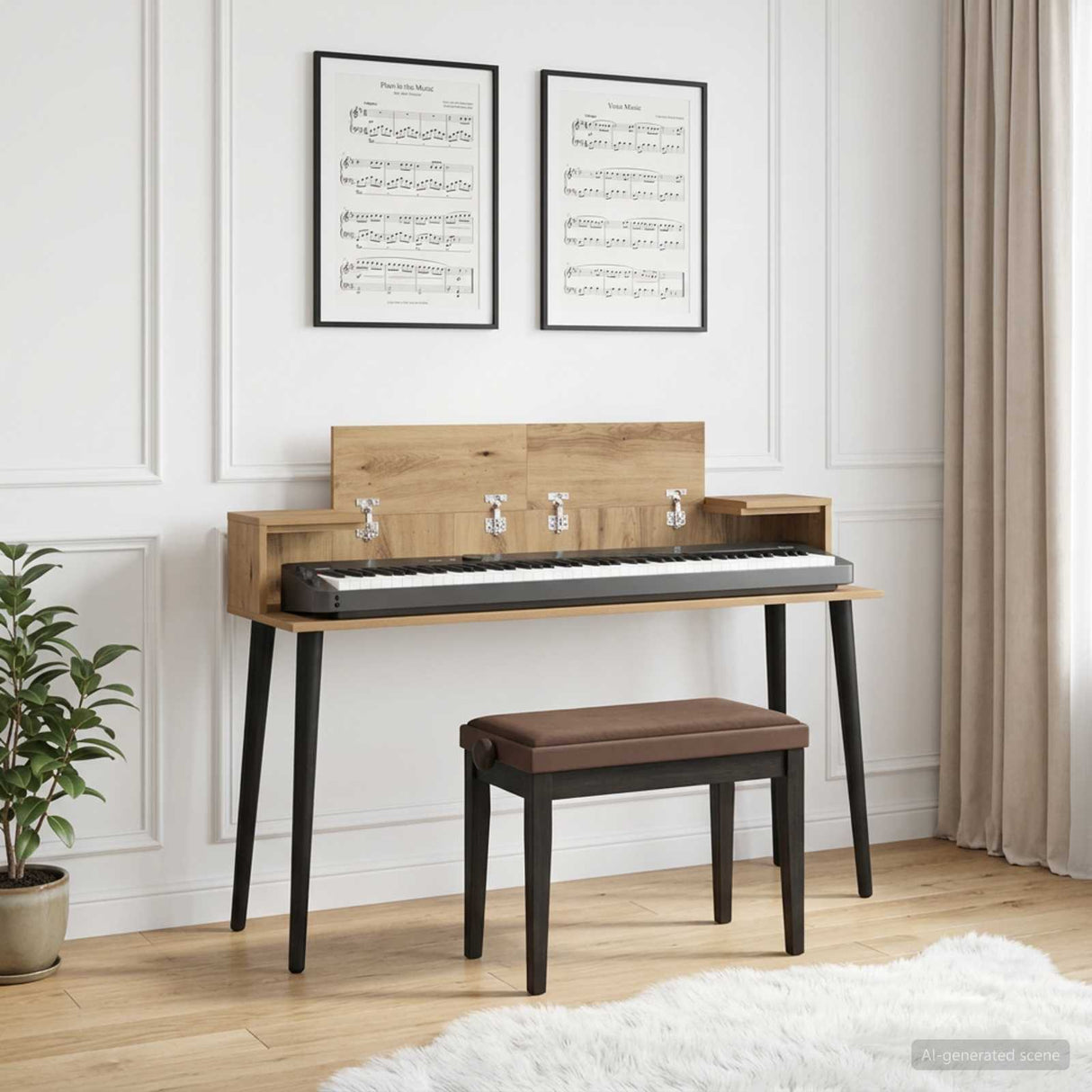 vidaXL Studio Desk White 152 x 36 x 19.5 cm Engineered Wood