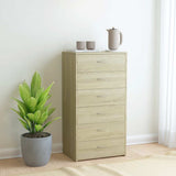 vidaXL Dressoir met 6 lades 50x34x96 cm bewerkt hout wit