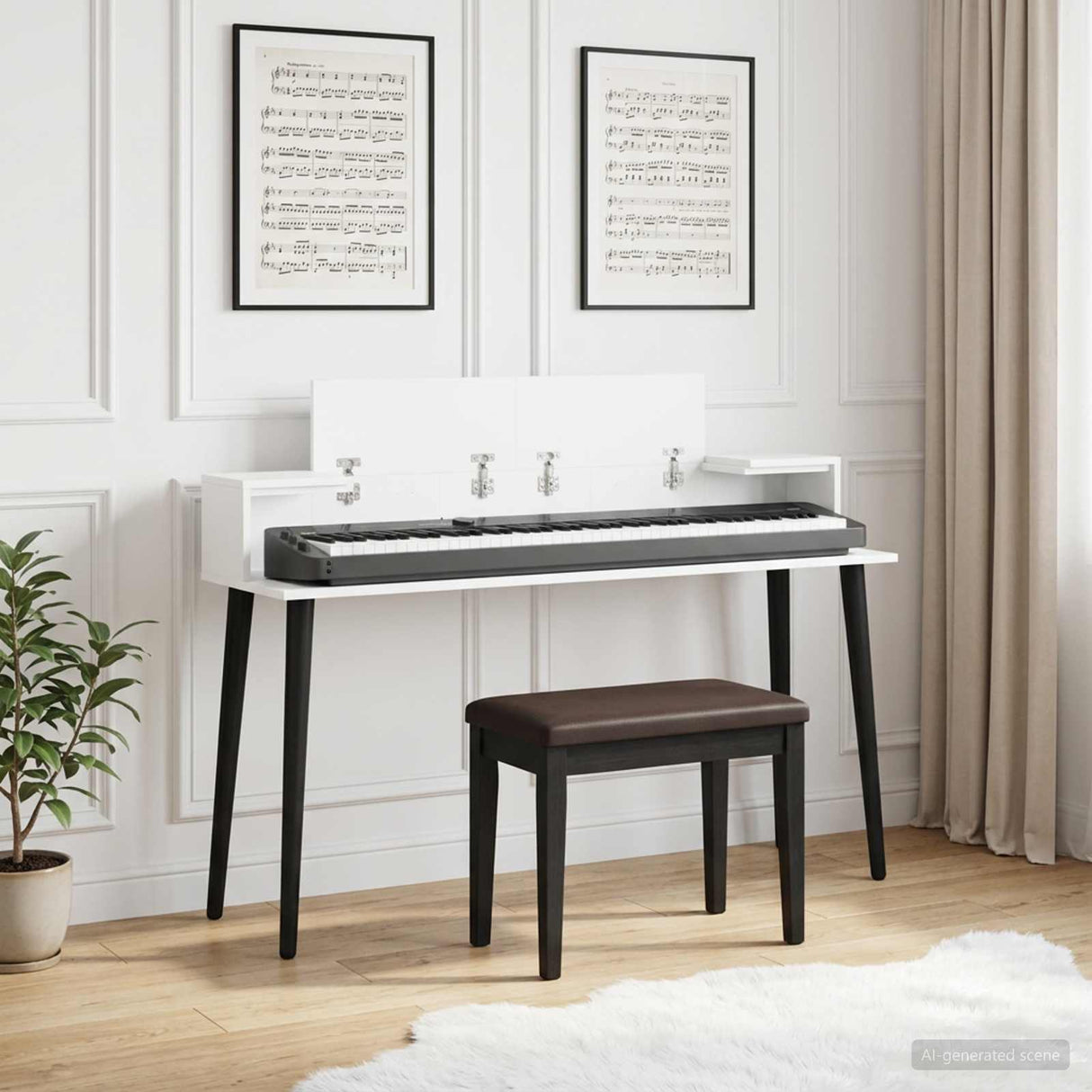 vidaXL Studio Desk White 152 x 36 x 19.5 cm Engineered Wood