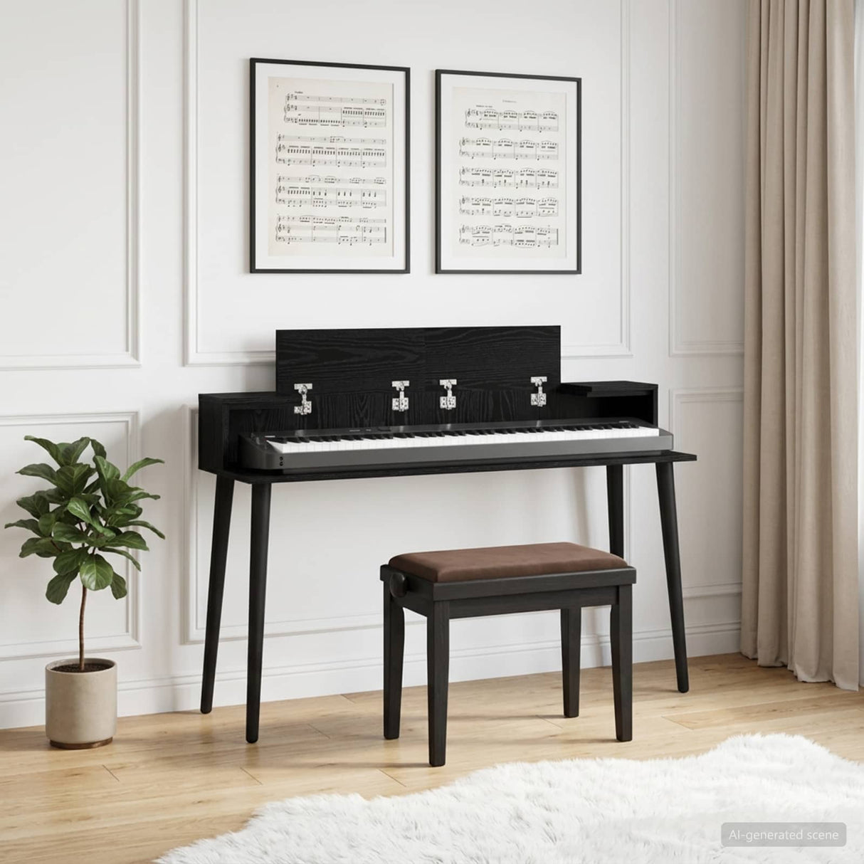 vidaXL Studio Desk White 152 x 36 x 19.5 cm Engineered Wood