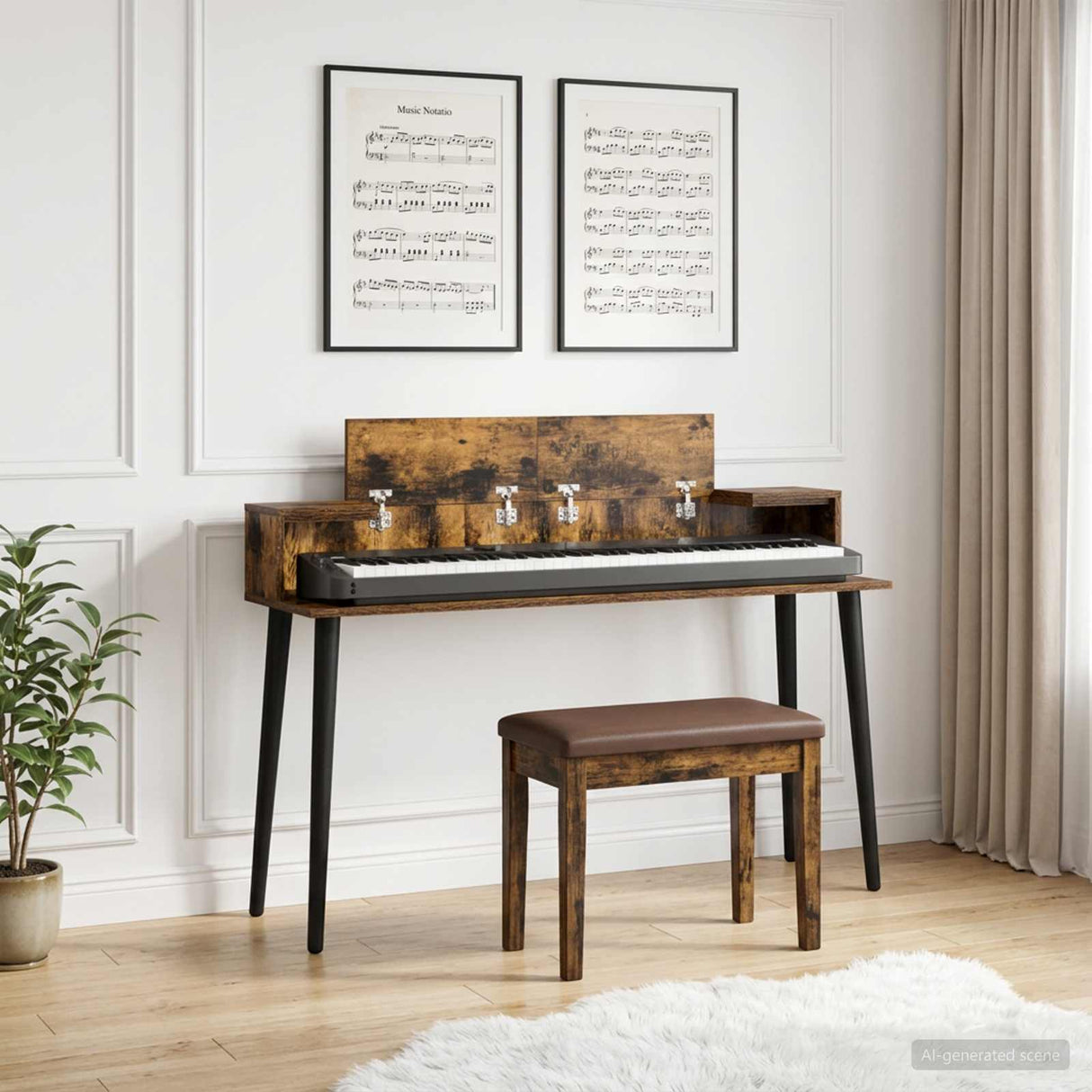 vidaXL Studio Desk White 152 x 36 x 19.5 cm Engineered Wood