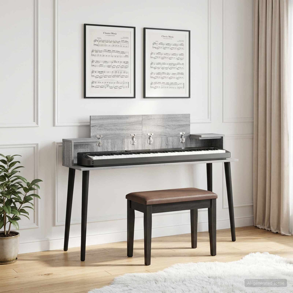 vidaXL Studio Desk White 152 x 36 x 19.5 cm Engineered Wood