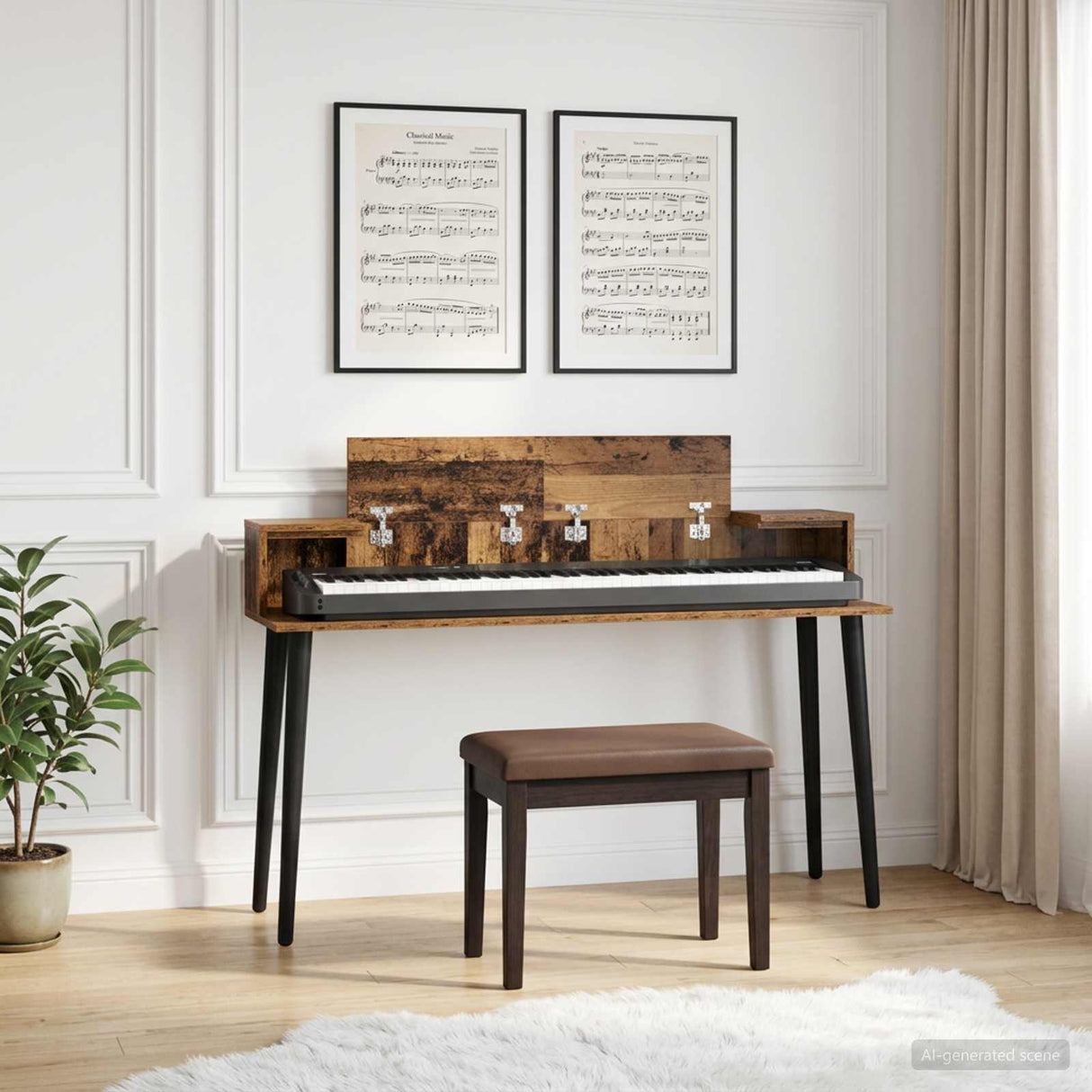 vidaXL Studio Desk White 152 x 36 x 19.5 cm Engineered Wood