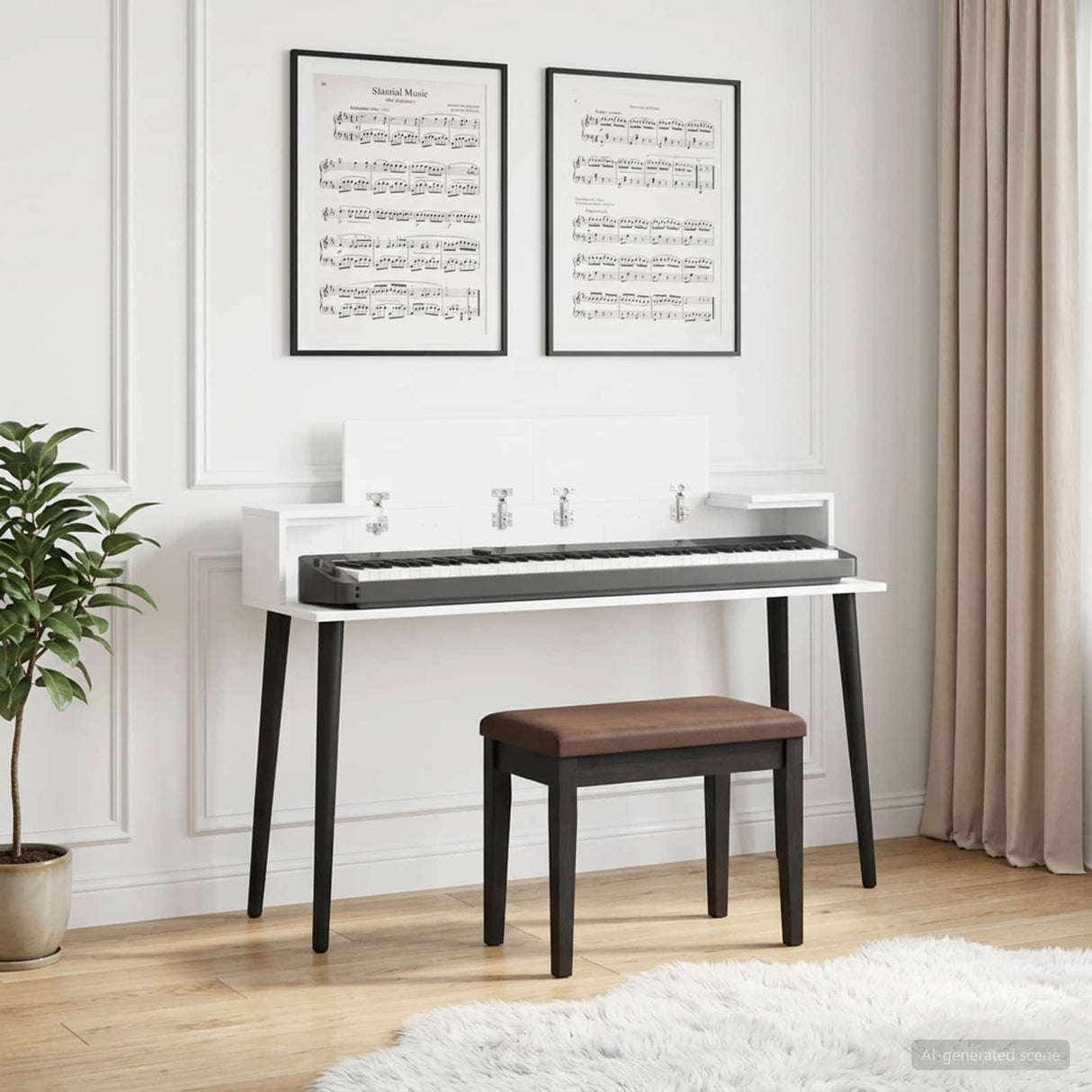 vidaXL Studio Desk White 152 x 36 x 19.5 cm Engineered Wood