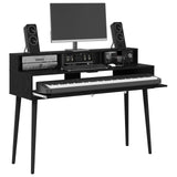 vidaXL Studio bureau Wit 152 x 42,5 x 36 cm Bewerkt hout