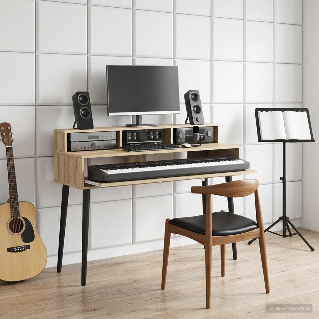 vidaXL Studio bureau Wit 152 x 42,5 x 36 cm Bewerkt hout