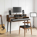 vidaXL Studio bureau Wit 152 x 42,5 x 36 cm Bewerkt hout