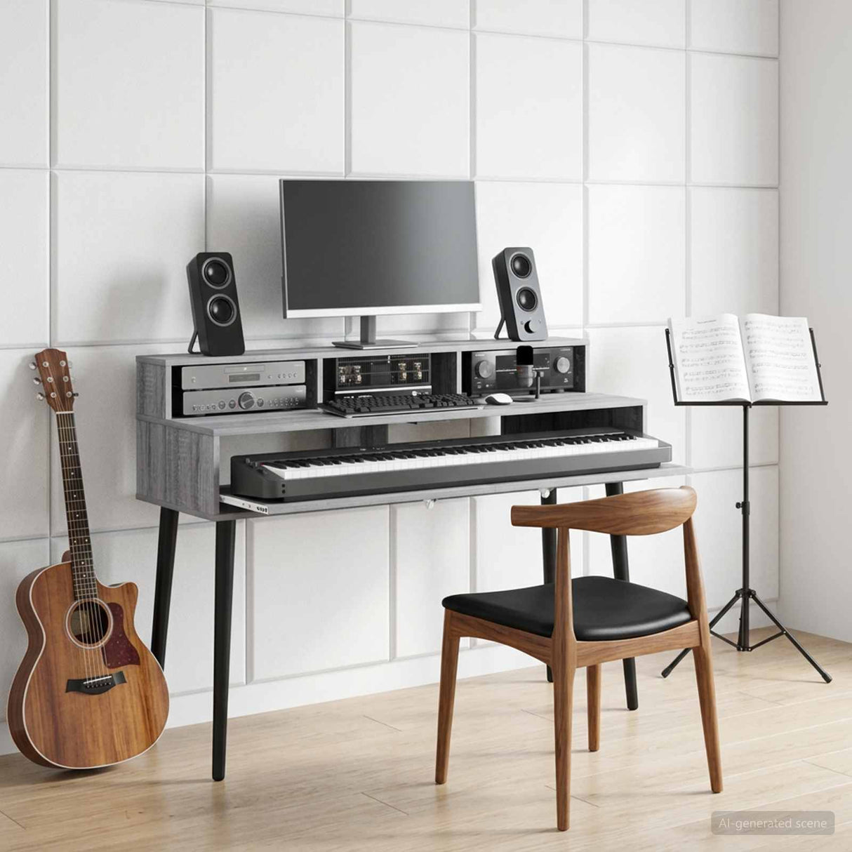 vidaXL Studio bureau Wit 152 x 42,5 x 36 cm Bewerkt hout