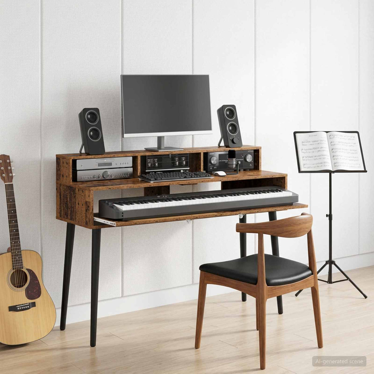 vidaXL Studio bureau Wit 152 x 42,5 x 36 cm Bewerkt hout