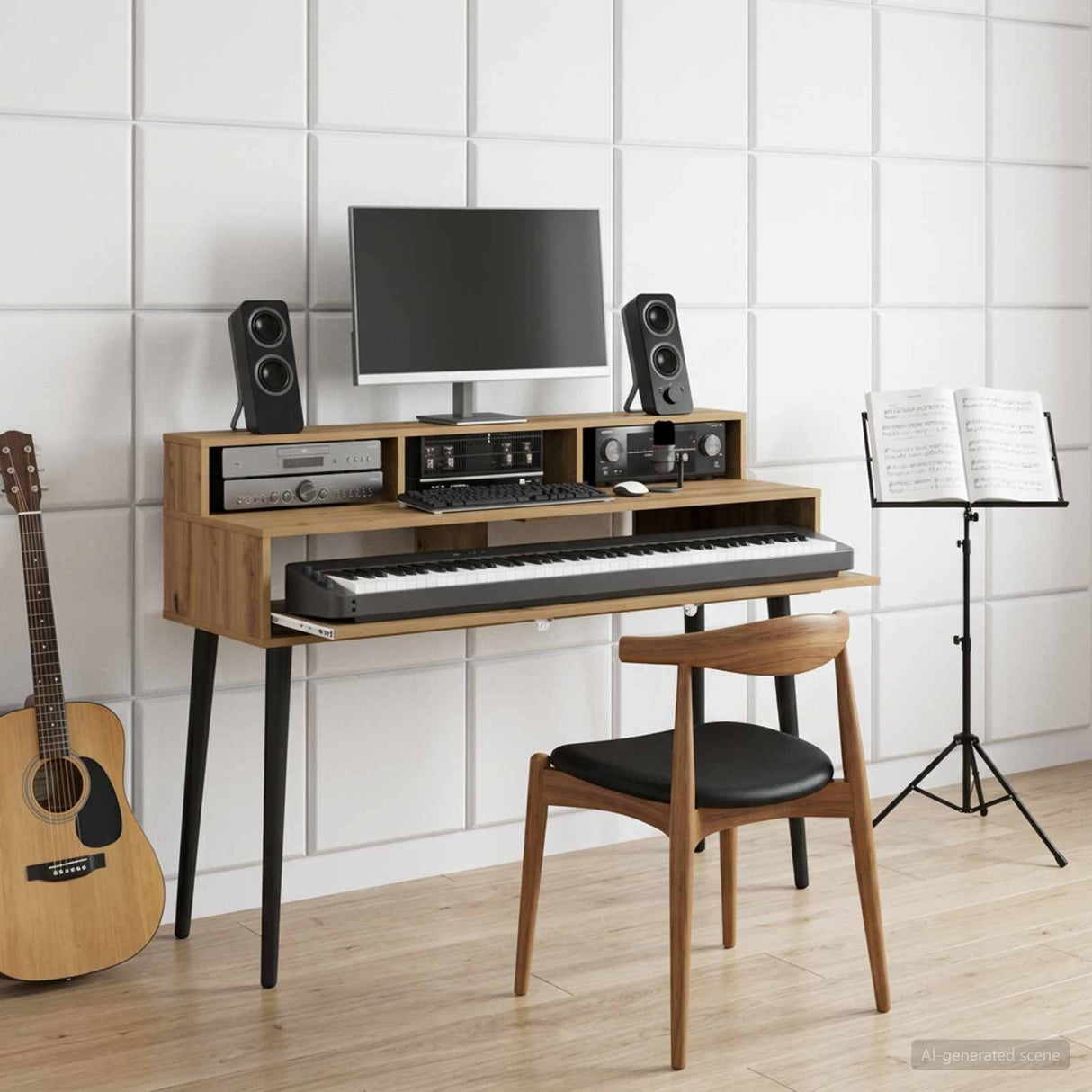vidaXL Studio bureau Wit 152 x 42,5 x 36 cm Bewerkt hout