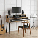 vidaXL Studio bureau Wit 152 x 42,5 x 36 cm Bewerkt hout