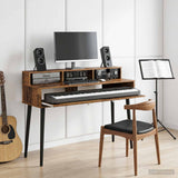 vidaXL Studio bureau Wit 152 x 42,5 x 36 cm Bewerkt hout