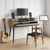 vidaXL Studio bureau Wit 152 x 42,5 x 36 cm Bewerkt hout