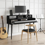vidaXL Studio bureau Wit 152 x 42,5 x 36 cm Bewerkt hout