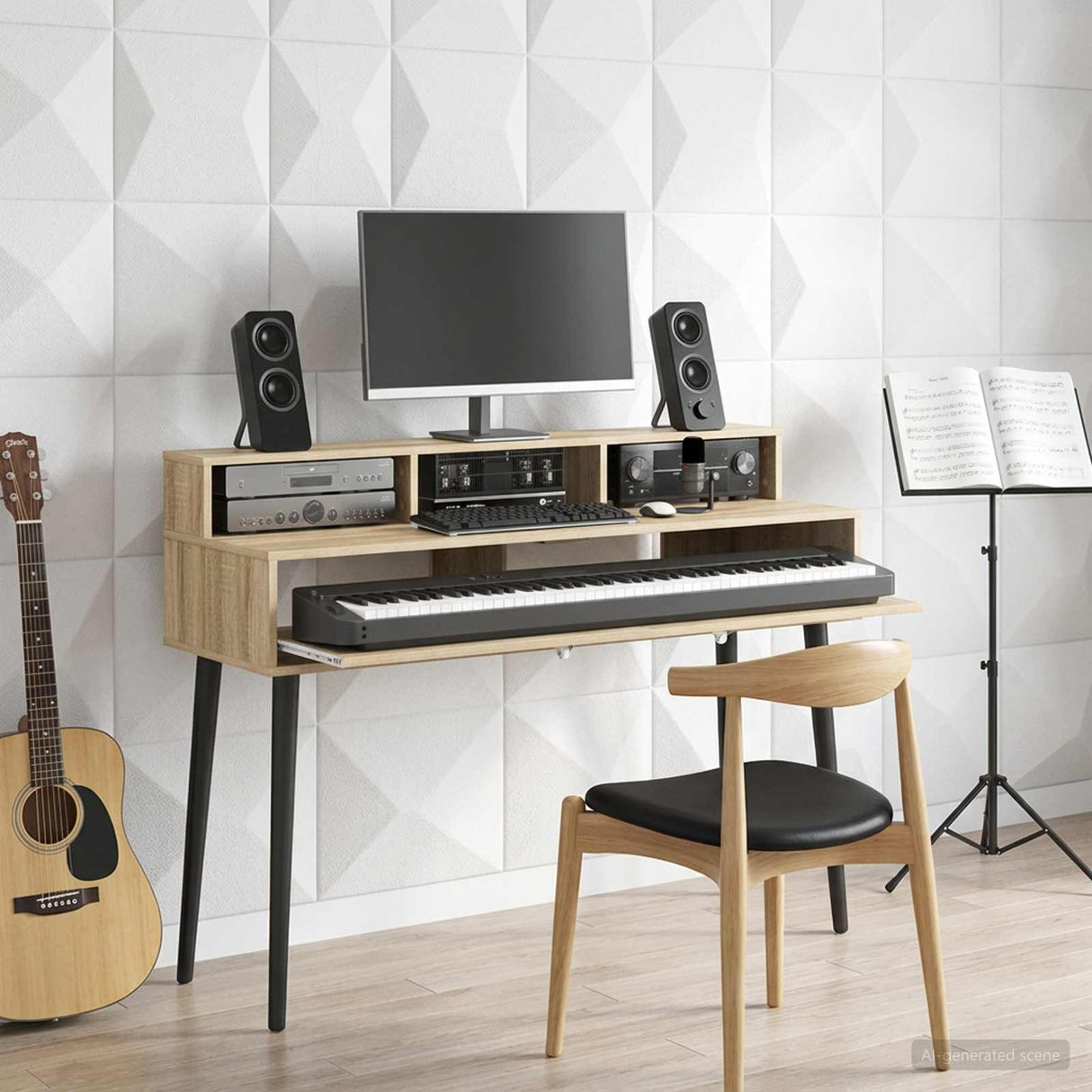 vidaXL Studio bureau Wit 152 x 42,5 x 36 cm Bewerkt hout