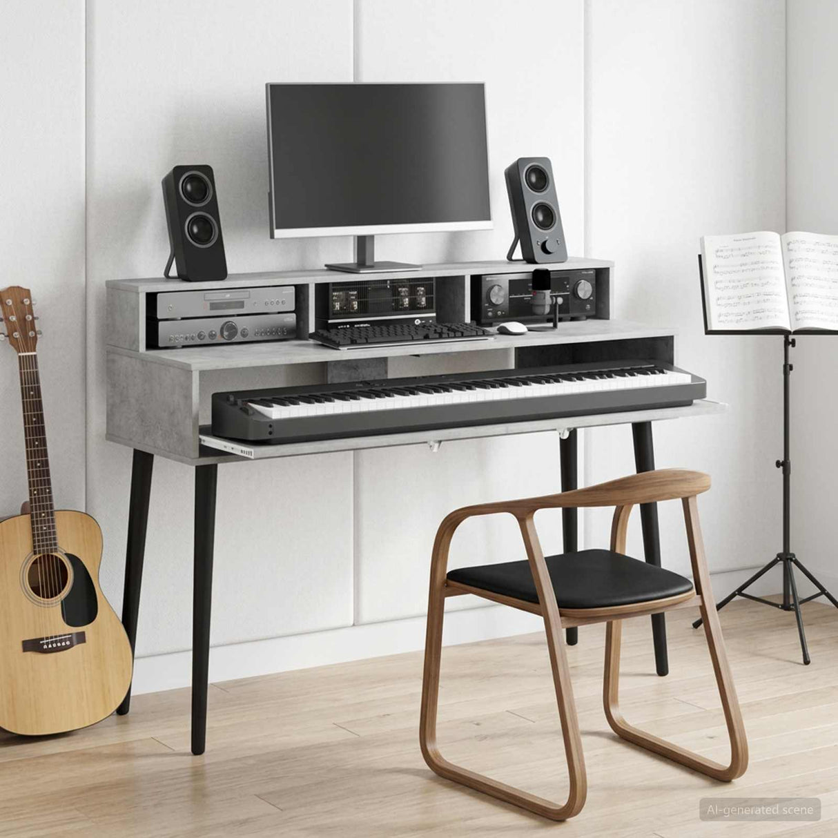 vidaXL Studio bureau Wit 152 x 42,5 x 36 cm Bewerkt hout