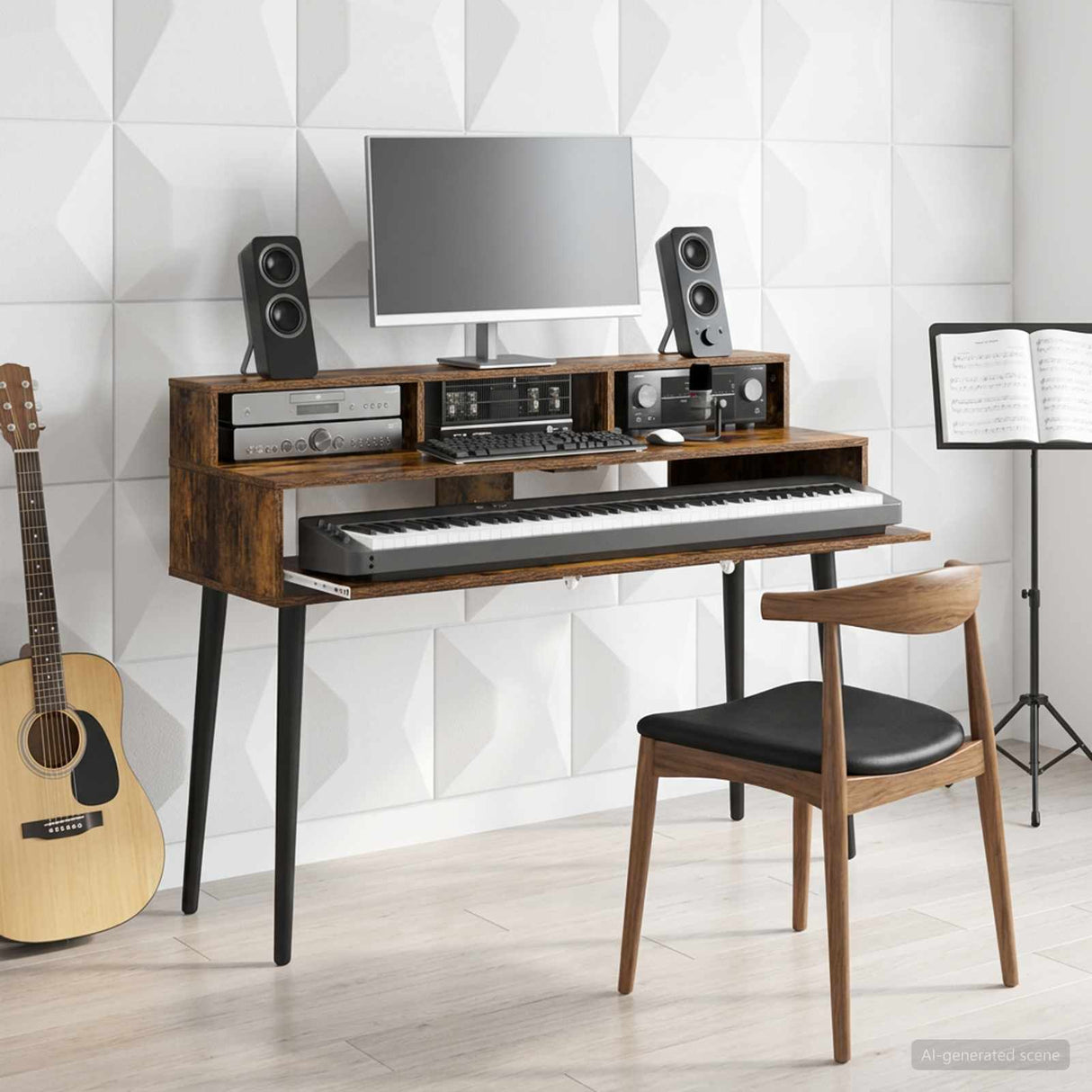 vidaXL Studio bureau Wit 152 x 42,5 x 36 cm Bewerkt hout
