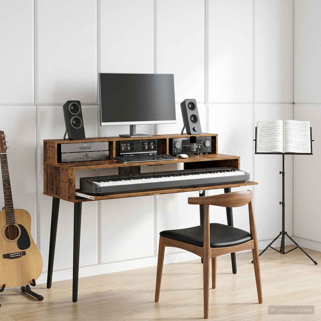 vidaXL Studio bureau Wit 152 x 42,5 x 36 cm Bewerkt hout