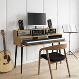vidaXL Studio bureau Wit 152 x 42,5 x 36 cm Bewerkt hout