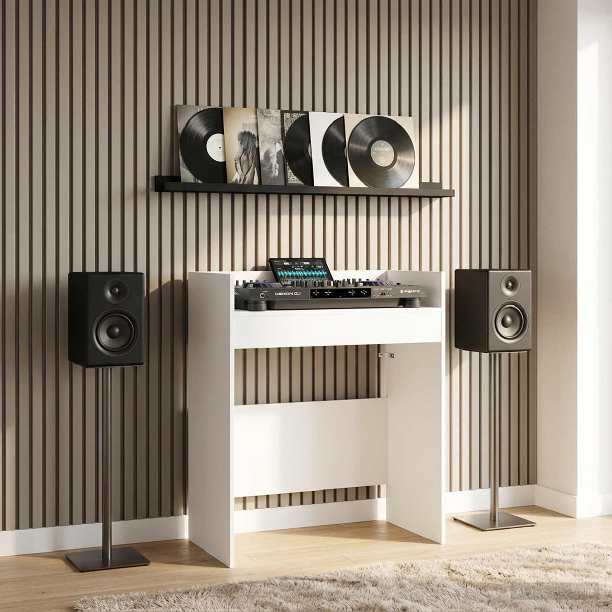 vidaXL DJ Tafel Wit 102 x 45 x 102 cm Bewerkt hout