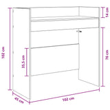 vidaXL DJ Tafel Wit 102 x 45 x 102 cm Bewerkt hout