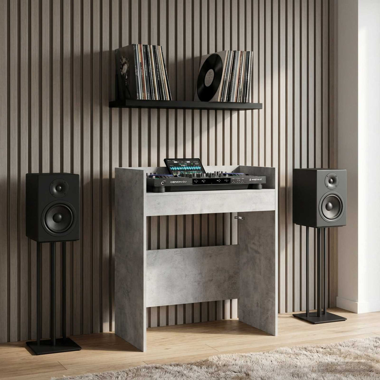 vidaXL DJ Tafel Wit 102 x 45 x 102 cm Bewerkt hout