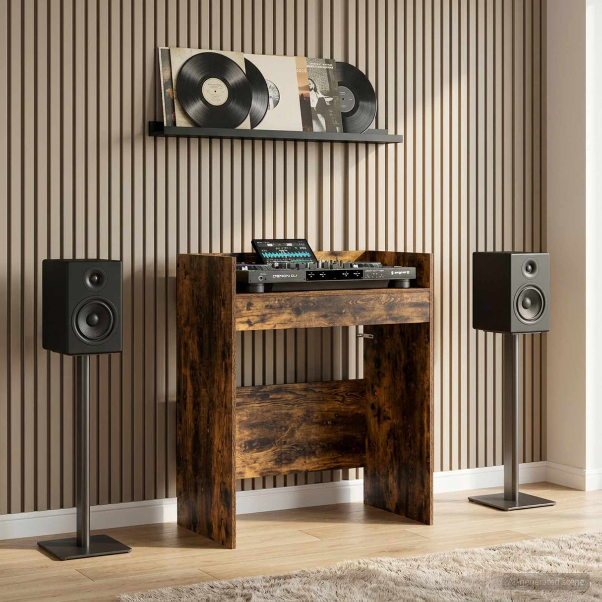 vidaXL DJ Tafel Wit 102 x 45 x 102 cm Bewerkt hout