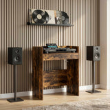 vidaXL DJ Tafel Wit 102 x 45 x 102 cm Bewerkt hout