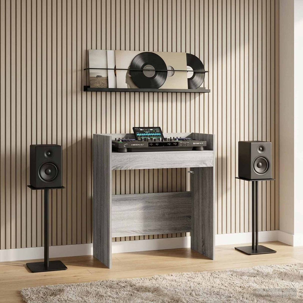 vidaXL DJ Tafel Wit 102 x 45 x 102 cm Bewerkt hout