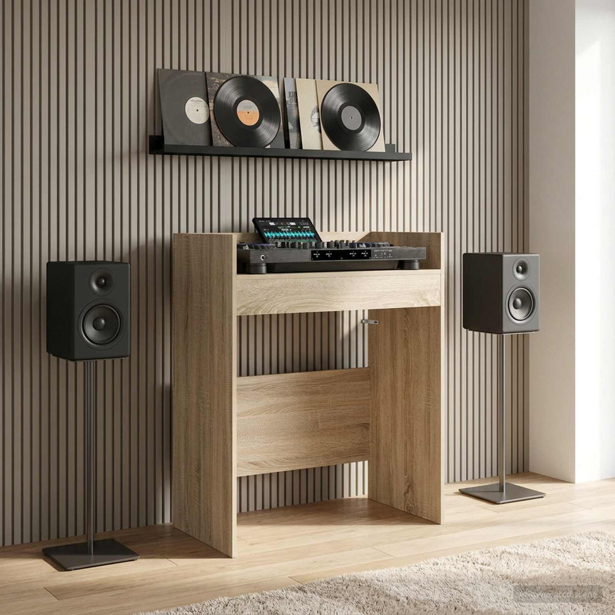 vidaXL DJ Tafel Wit 102 x 45 x 102 cm Bewerkt hout