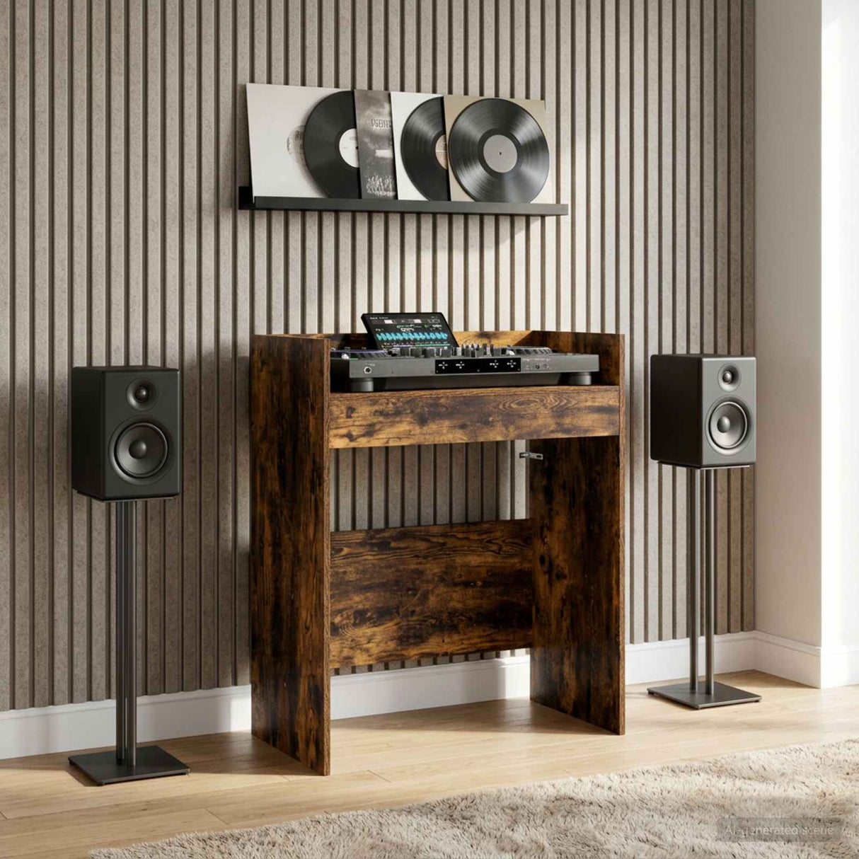 vidaXL DJ Tafel Wit 102 x 45 x 102 cm Bewerkt hout