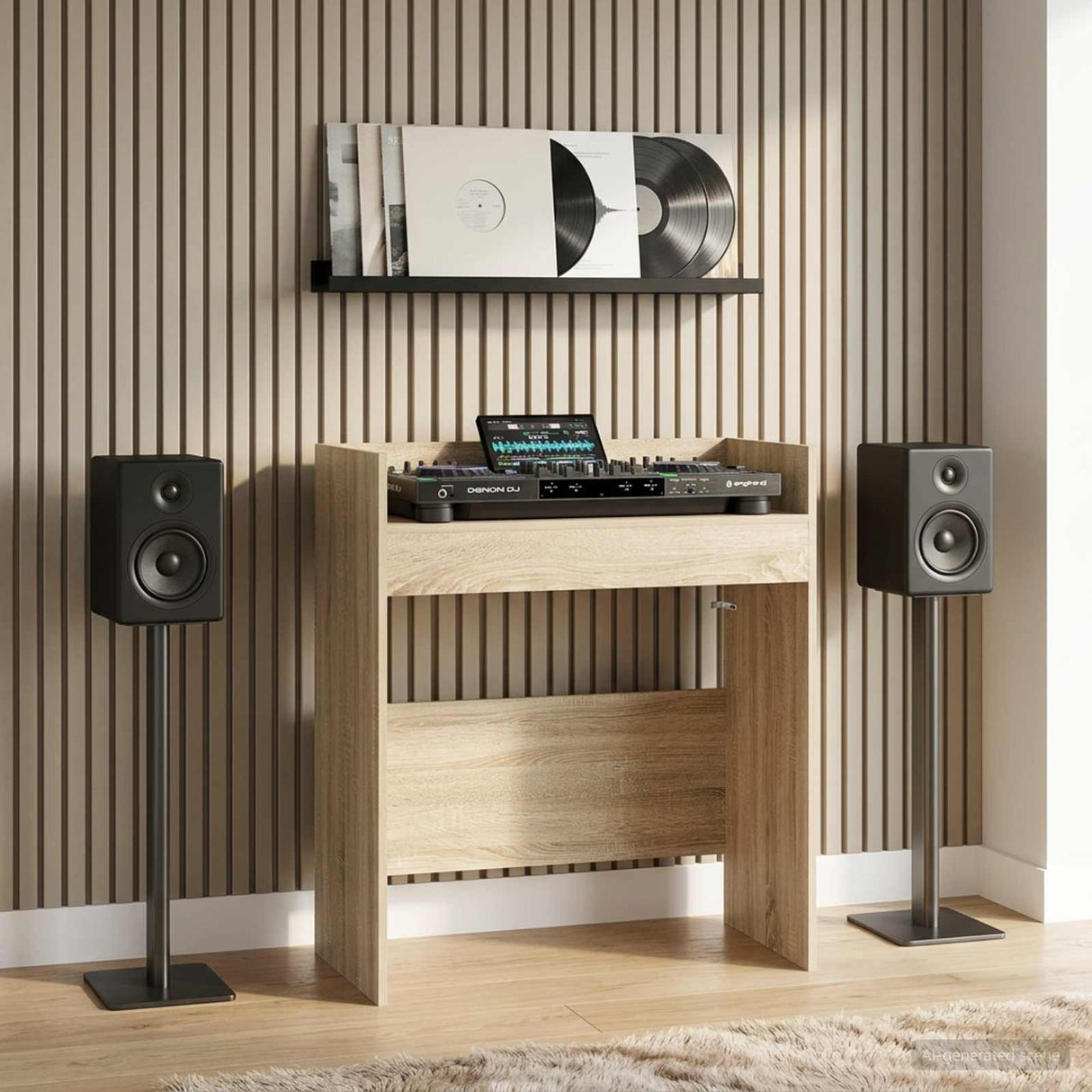 vidaXL DJ Tafel Wit 102 x 45 x 102 cm Bewerkt hout