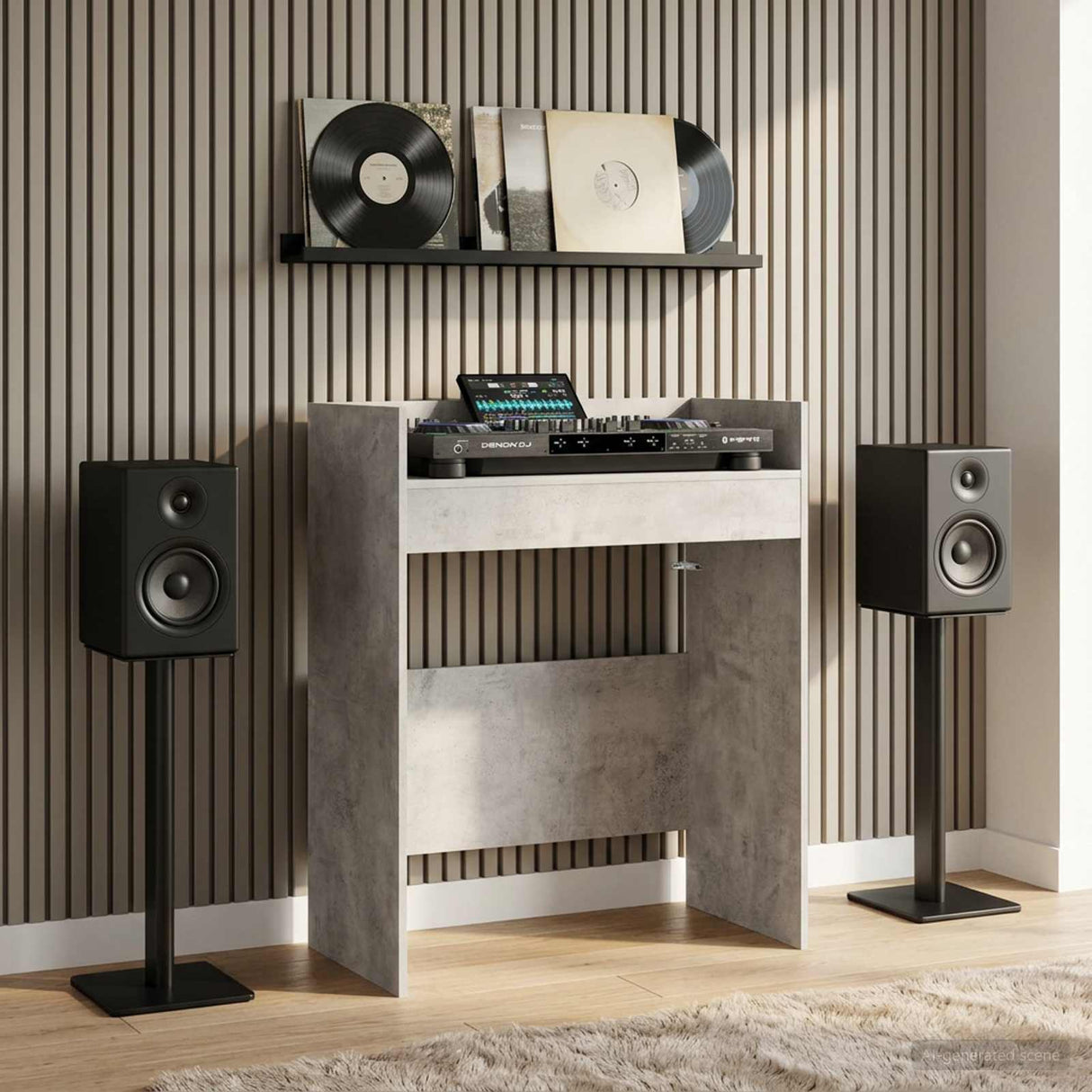 vidaXL DJ Tafel Wit 102 x 45 x 102 cm Bewerkt hout