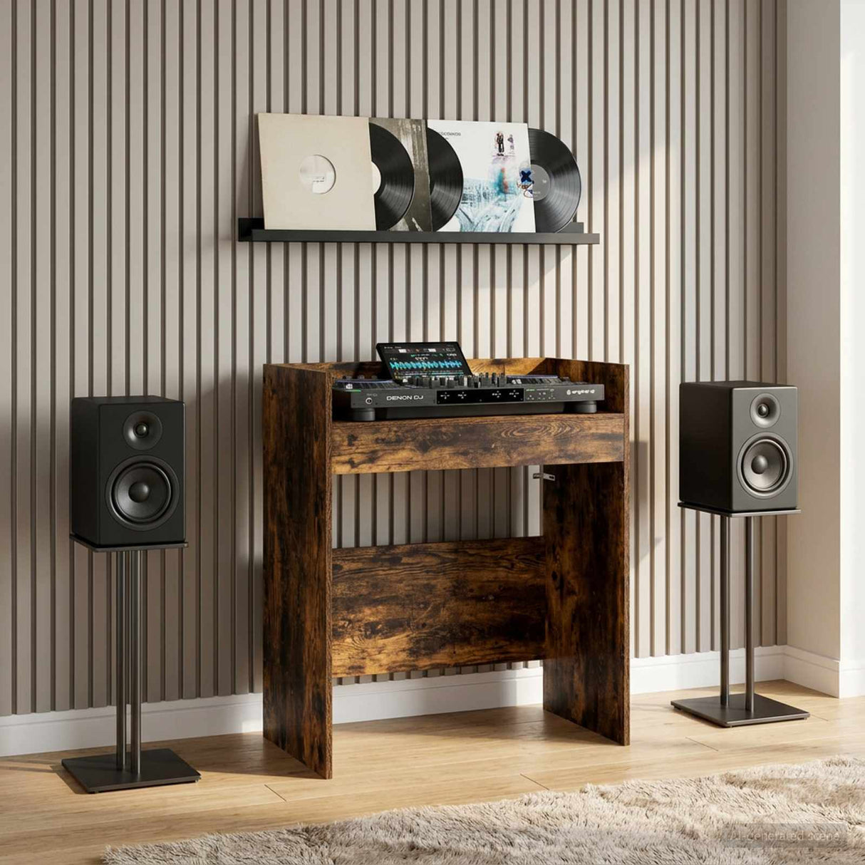 vidaXL DJ Tafel Wit 102 x 45 x 102 cm Bewerkt hout