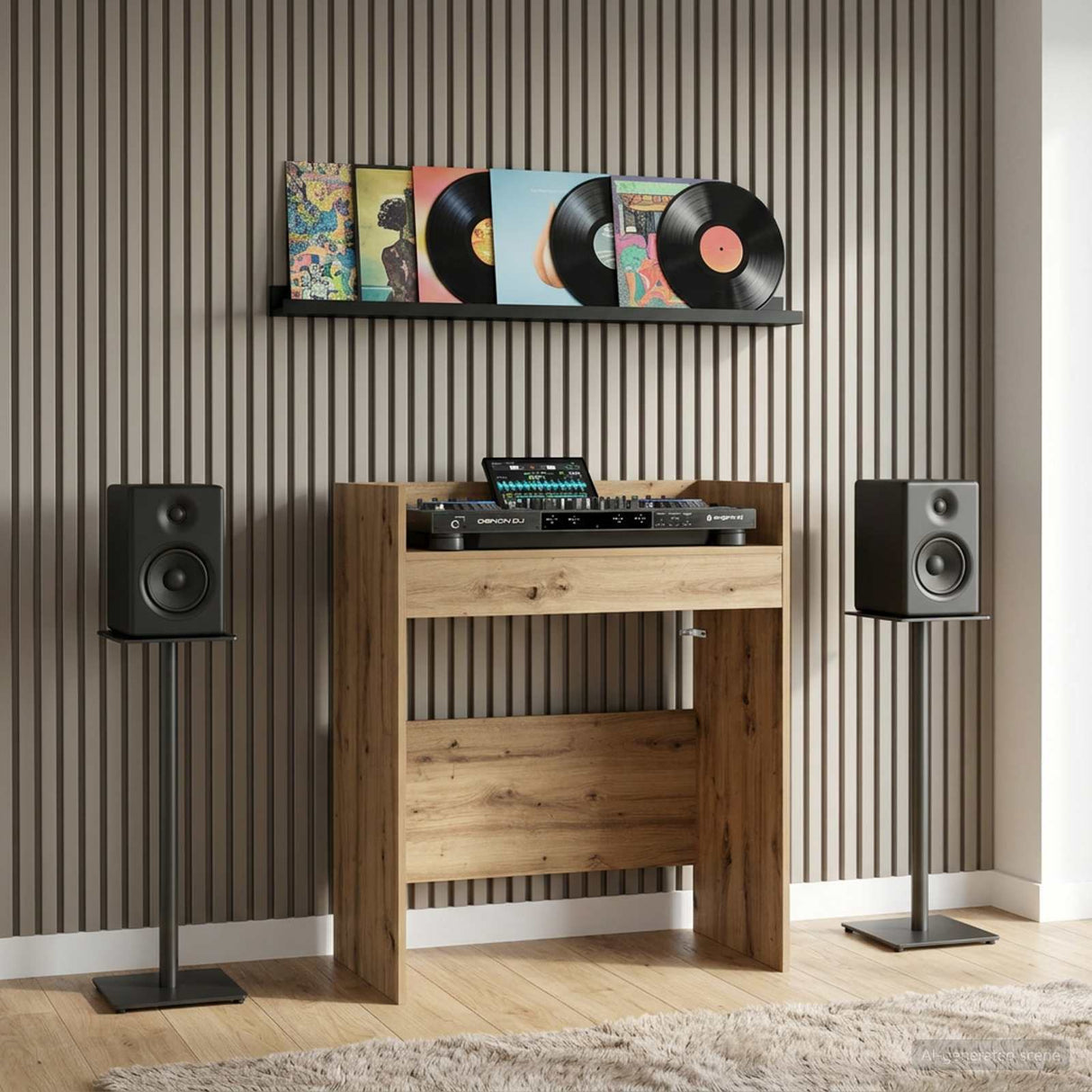 vidaXL DJ Tafel Wit 102 x 45 x 102 cm Bewerkt hout