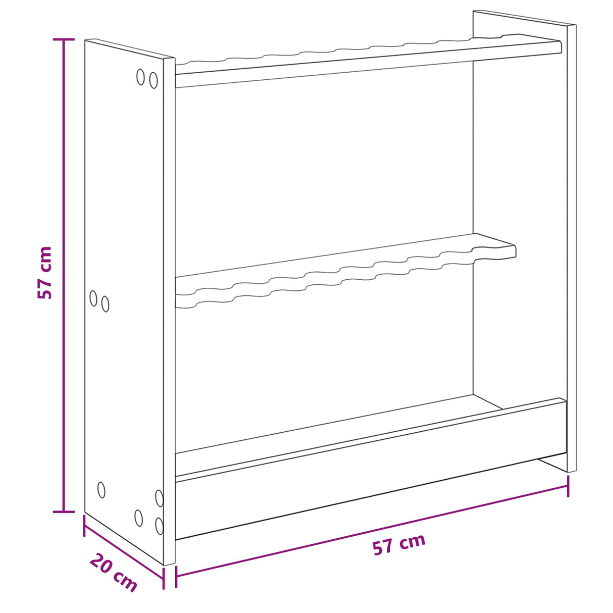 vidaXL Biljartkeu-stand Bewerkt hout 60 x 20 x 57 cm Wit
