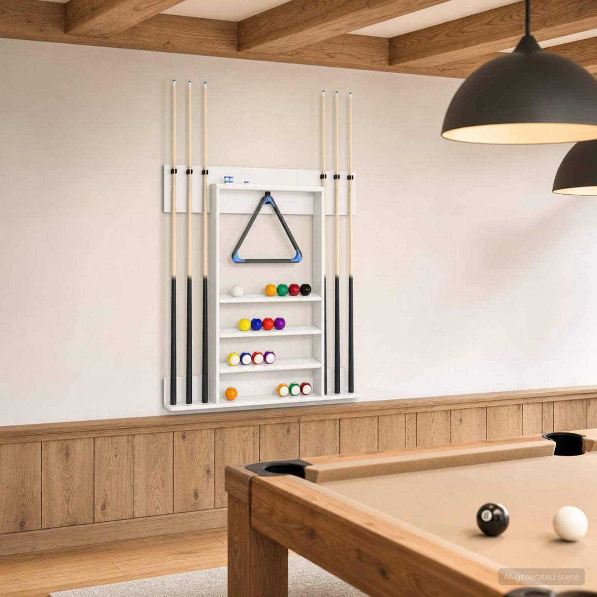 vidaXL Biljartkeu-stand Bewerkt hout 93 x 12 x 103 cm Wit