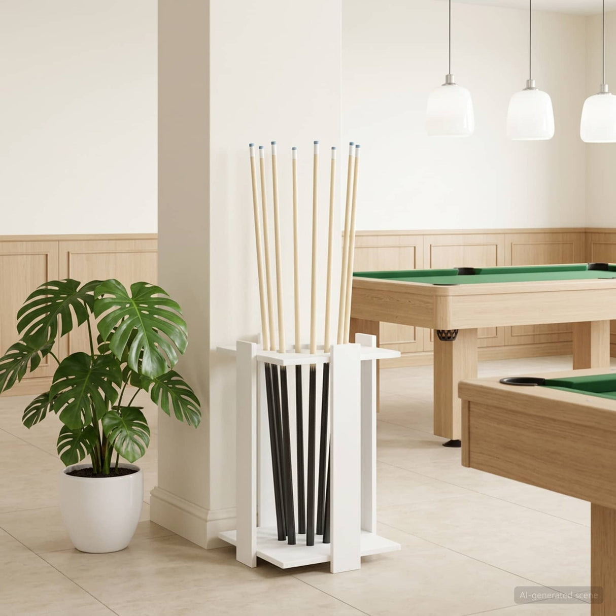 vidaXL Biljartkeu-stand Bewerkt hout 42 x 43 x 60 cm Wit