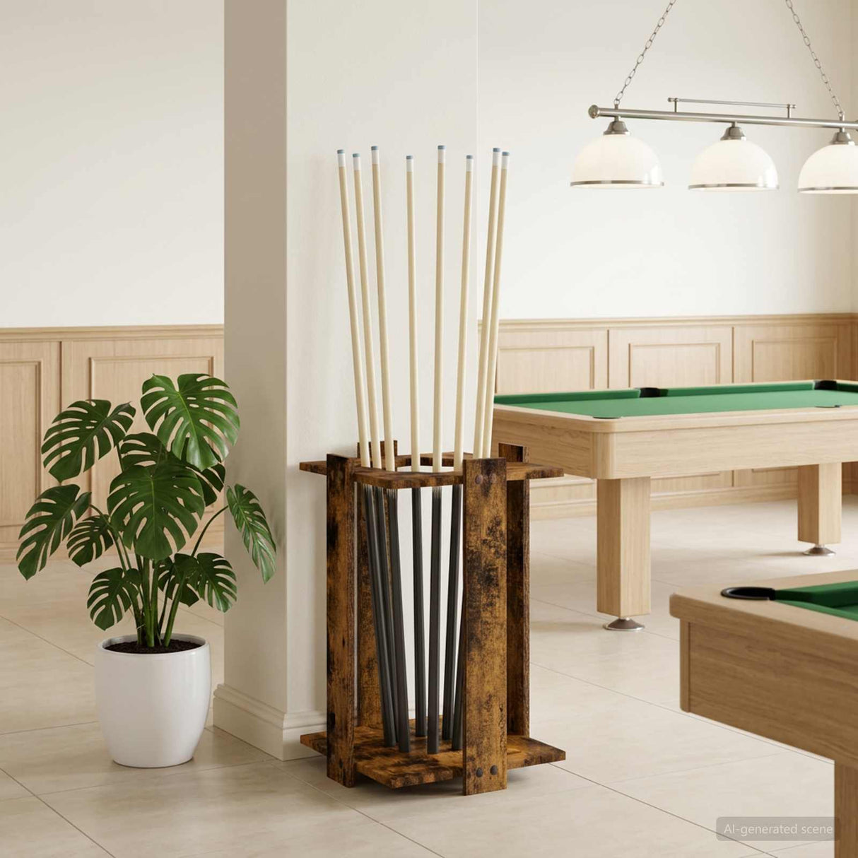 vidaXL Biljartkeu-stand Bewerkt hout 42 x 43 x 60 cm Wit