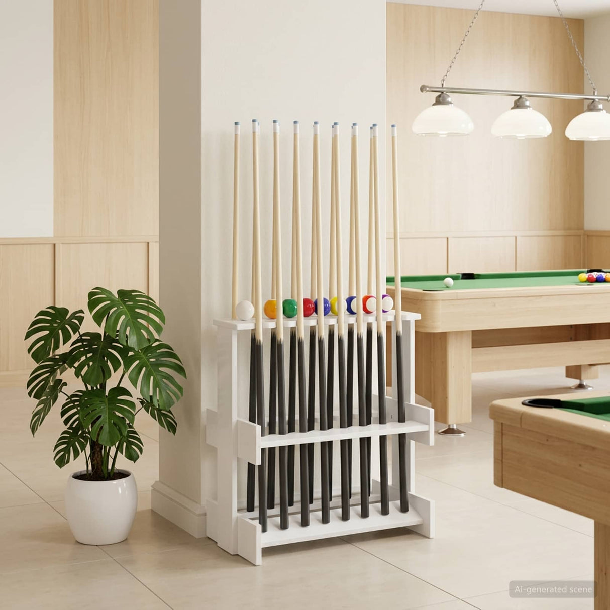 vidaXL Biljartkeu-stand Bewerkt hout 60 x 35 x 60 cm Wit