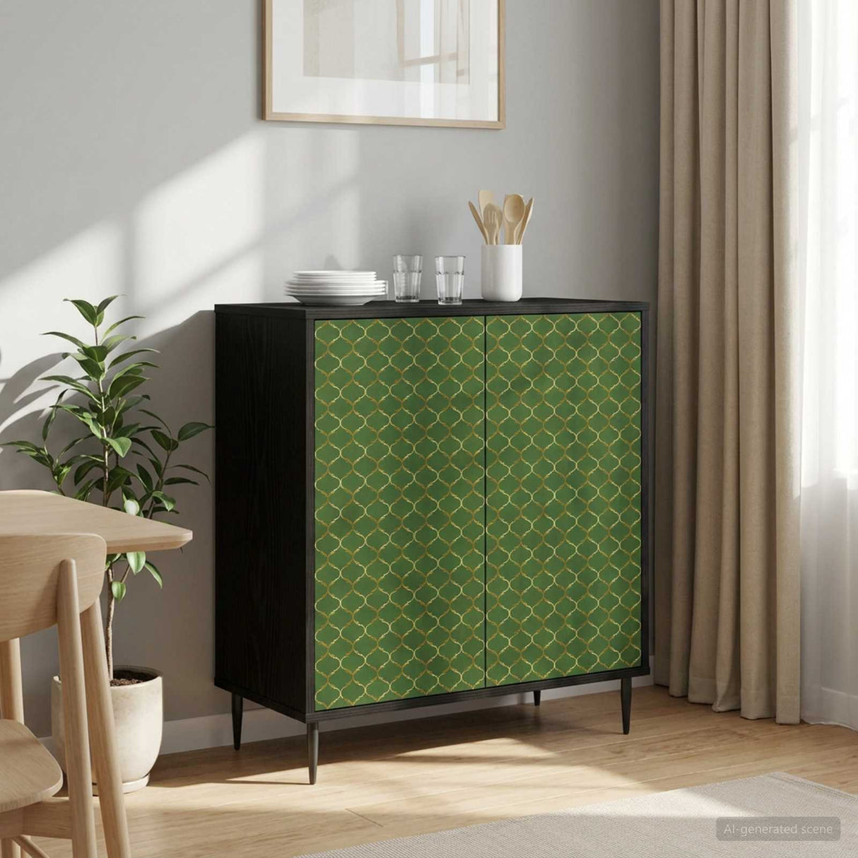 vidaXL Dressoir RHENEN Zwart eiken 69 x 33 x 76 cm Bewerkt hout