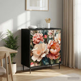 vidaXL Dressoir RHENEN Zwart eiken 69 x 33 x 76 cm Bewerkt hout