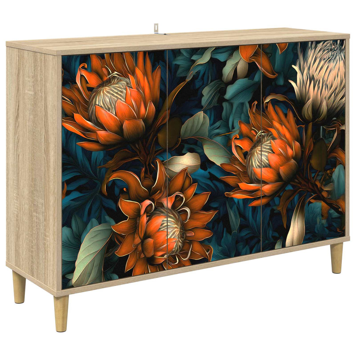 vidaXL Dressoir RHENEN Sonoma 102 x 33 x 75 cm Bewerkt hout